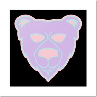 Pastel bear head Posters and Art